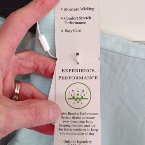 PEBBLE BEACH PERFORMANCE Woman's Golf Polo Shirt Size XL Mint Green NWOT - Picture 5 of 7